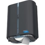 Cascades C382 PRO Tandem Jumbo Toilet Paper Dispenser, Single, Dark Gray - Image 3