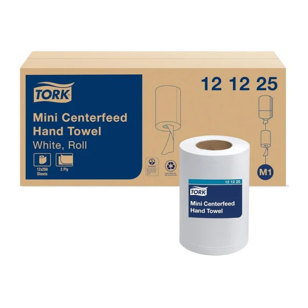 Tork 121225 Advanced Soft Mini Centerfeed Hand Towel, 2 Ply, White, 266 Sheets x 12/case
