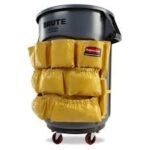 Yellow Vinyl Caddy Bag w/ Pockets (for Brute Garbage Bins)