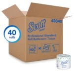 Kimberly Clark 48040 Scott Standard Bath Tissue, 2 Ply, 550 Sheets x 40 rolls/case