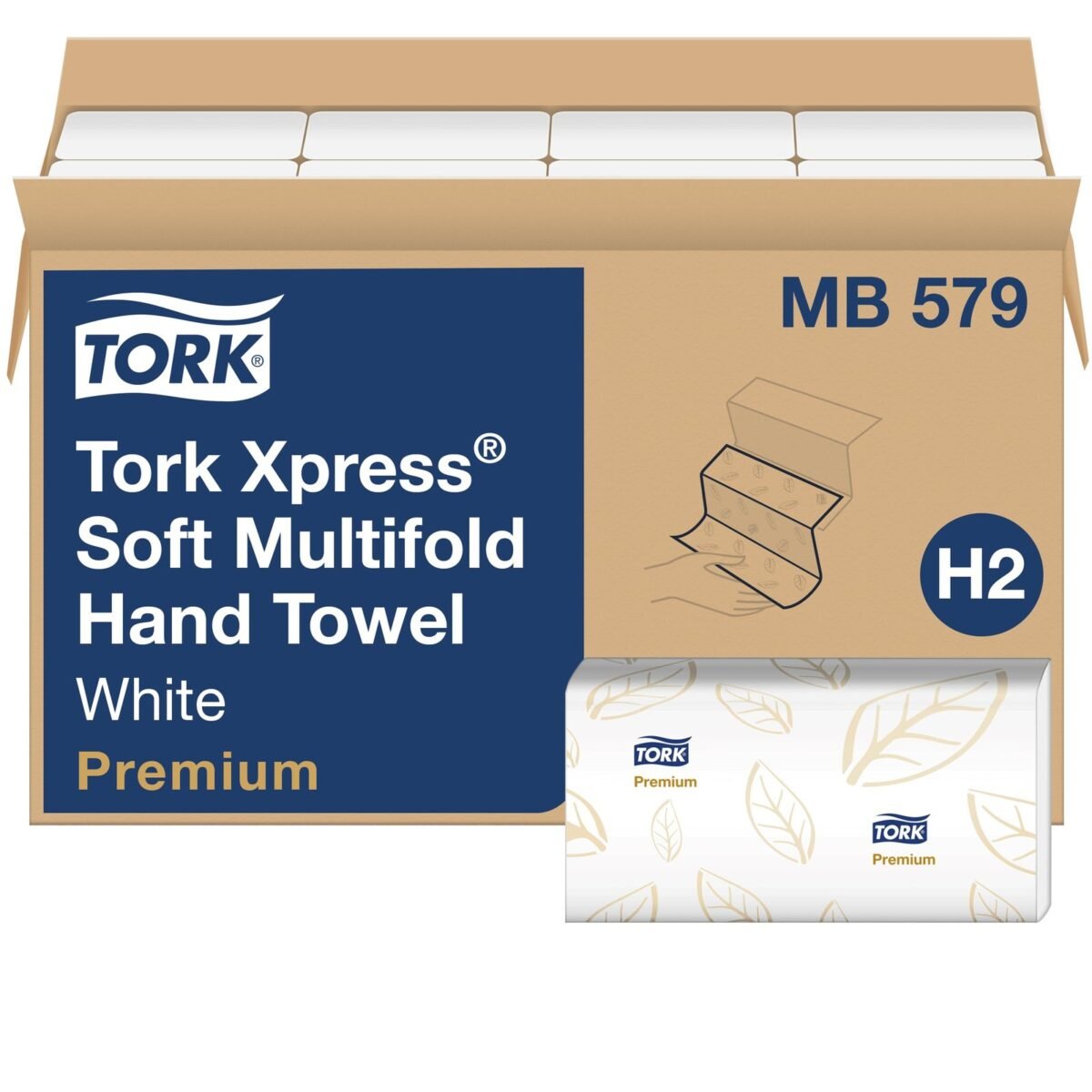 Tork MB579 Premium Soft Xpress Multifold Hand Towel, 135 sheets x 16/case (2160/case) - Image 1