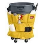 Yellow Vinyl Caddy Bag w/ Pockets (for Brute Garbage Bins) - Image 2