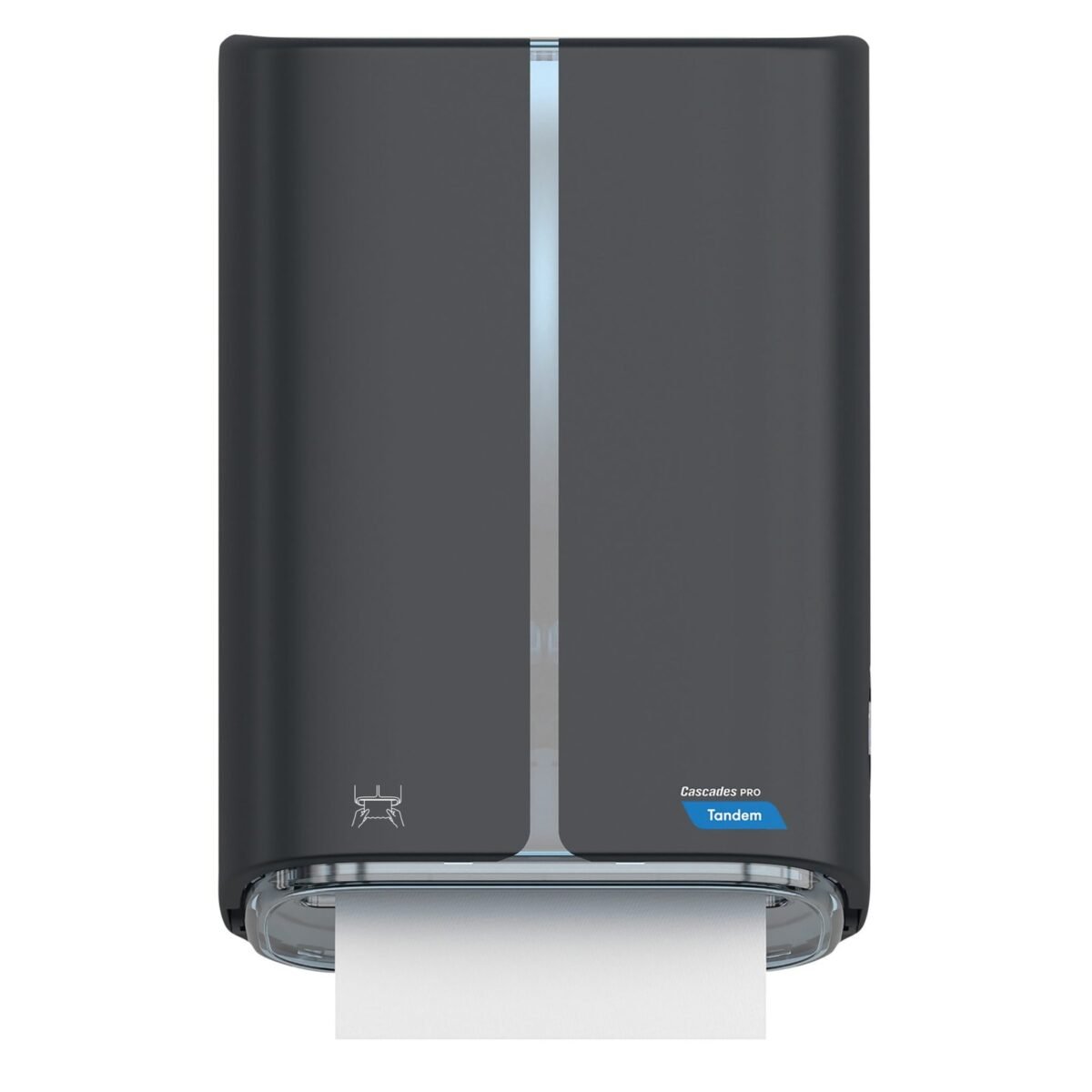 Cascades C340 PRO Tandem Mechanical No-touch Roll Towel Dispenser, Dark Gray - Image 1