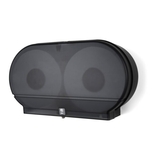 RD0027-02 Twin Jumbo Tissue Dispenser 9", Black Translucent