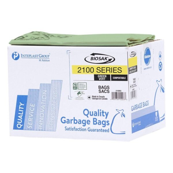 Ralston Compostable Garbage Bag, 26" x 36" Regular Strength, 200/case, Green