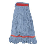 Wet Mop, Looped End, Narrow Band, Blue, Medium, 20 Oz / 550 g