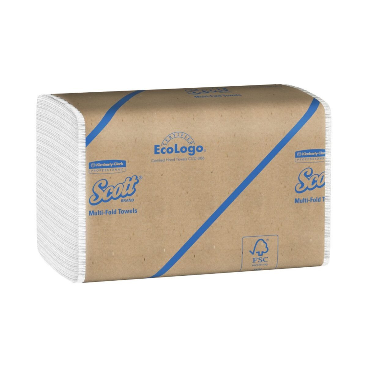 Kimberly Clark Scott 01804 Scott Multi Fold Towel, White, 250 sheets x 16 packs (4000/cs) - Image 2