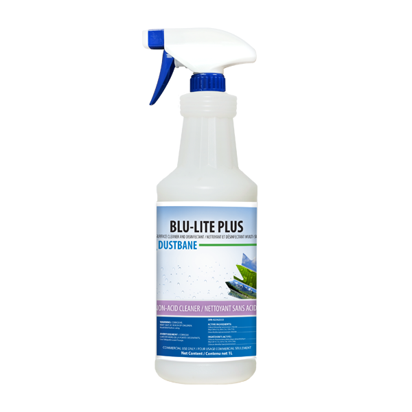 Dustbane 53757 Eco-Friendly Blu-Lite Plus Foaming Cleaner, Disinfectant, Descaler & Deodorizer, 1L