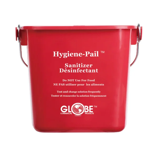 Globe 3616R Sanitizing Hygiene Pail, 6 Qt, Red