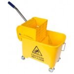 BU21YE Mop Bucket & Wringer Combo, 21L, Sidepress, Yellow