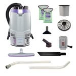 Proteam 107787 GoFit 6 Cordless 8Ah, 6 qt. Commercial Backpack Vacuum w/ Xover Multi-Surface Two-Piece Wand Tool Kit - Image 2