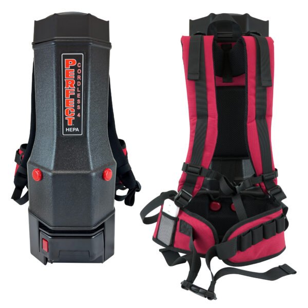 Perfect Commercial PEBP5 Cordless Back Pack Vacuum, HEPA Filtration w/ Battery & Accessories, Perfect BBP5,4L