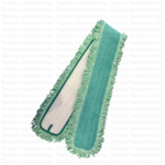 Globe 3360 Microfiber Dry Pad w/ Fringe, Green, 60"