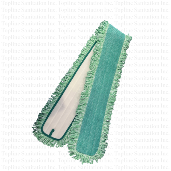 Globe 3360 Microfiber Dry Pad w/ Fringe, Green, 60"