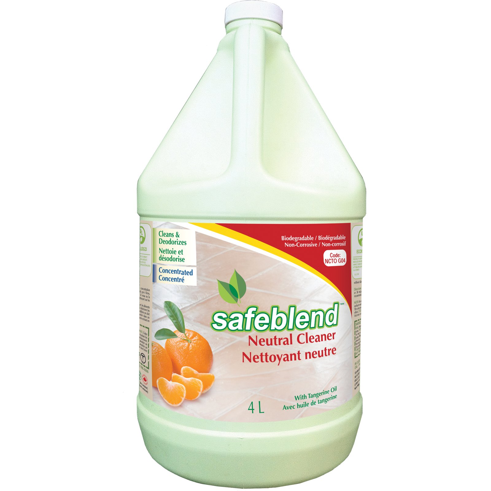 jd237 Safeblend NCTO-G04 Eco-Friendly Neutral Cleaner w/ Tangerine Oil, 4L - Image 1