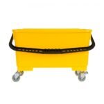 Window Cleaning Bucket w/ Handle, Wheels, & Sieve, Yellow, 21L