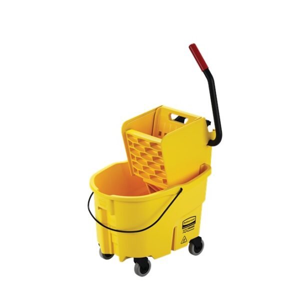 Rubbermaid Commercial FG748000YEL WaveBreak Bucket & Wringer Combo, Sidepress, 26 qt, Yellow