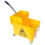 BU21YE Mop Bucket & Wringer Combo, 21L, Sidepress, Yellow